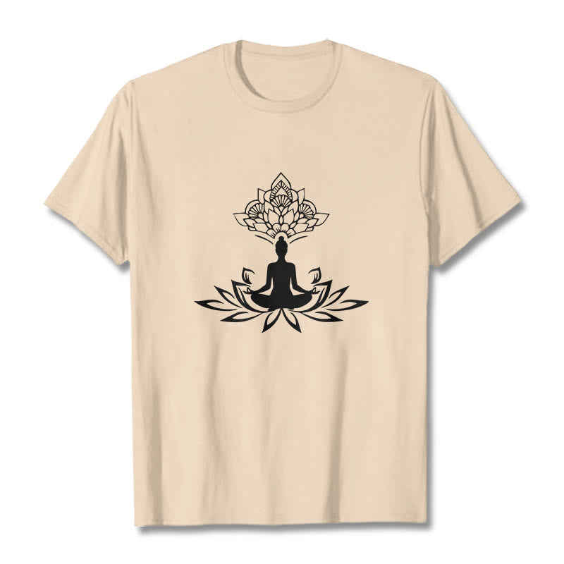 Soft Cotton Lotus Buddha Mindful Meditation Tee
