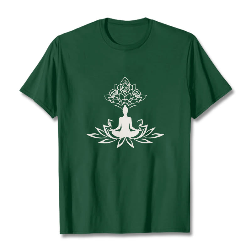 Soft Cotton Lotus Buddha Mindful Meditation Tee