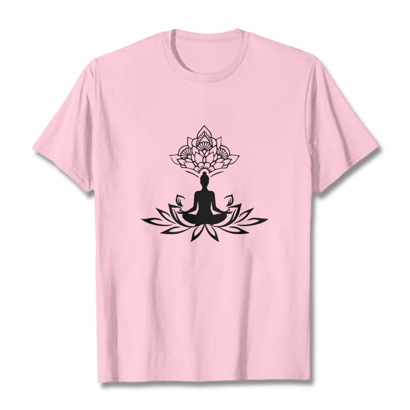 Soft Cotton Lotus Buddha Mindful Meditation Tee