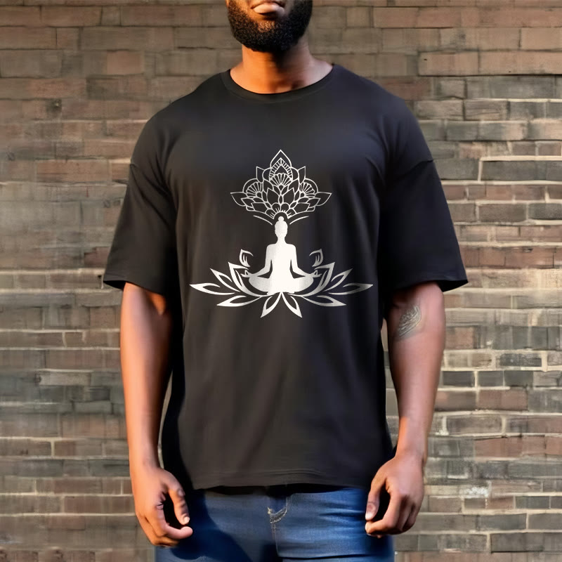 Soft Cotton Lotus Buddha Mindful Meditation Tee