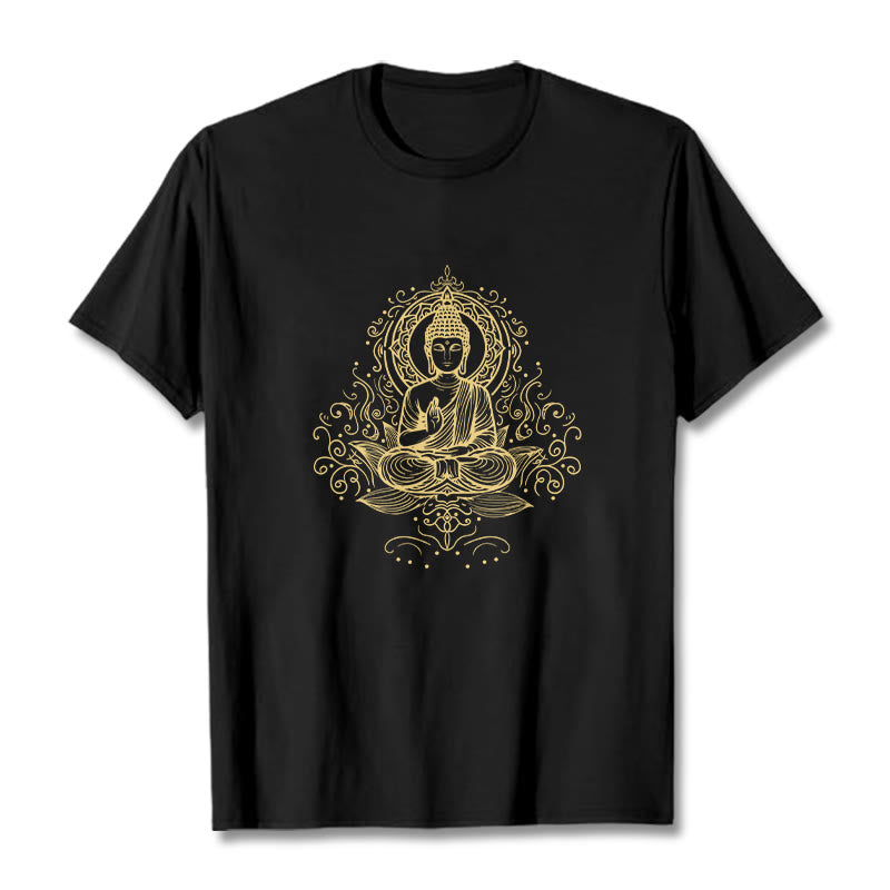 Lotus Flower Vines Meditation Buddha Tee T-shirt