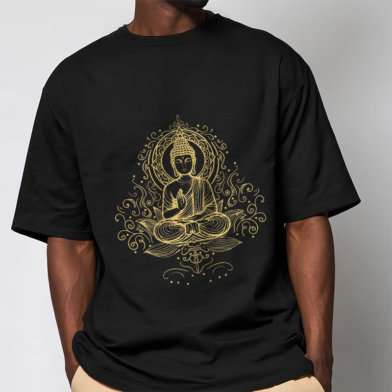 Lotus Flower Vines Meditation Buddha Tee T-shirt