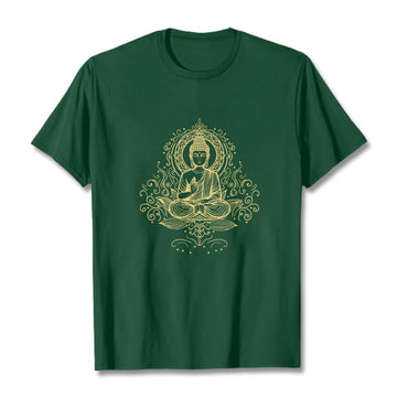 Lotus Flower Vines Meditation Buddha Tee T-shirt