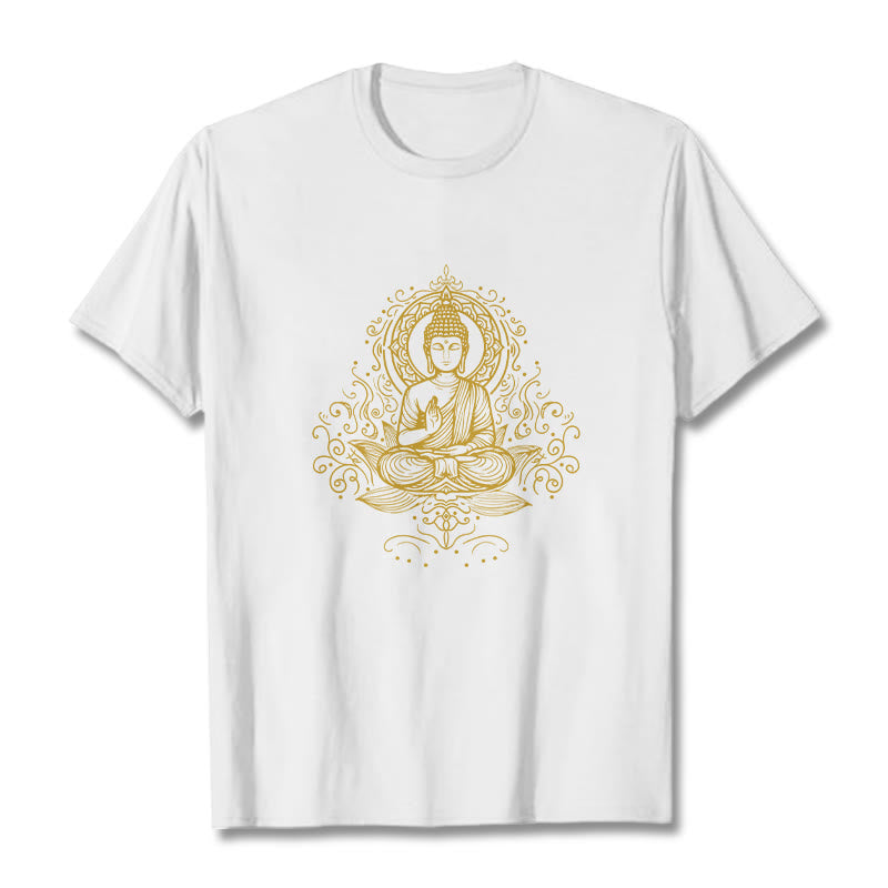 Lotus Flower Vines Meditation Buddha Tee T-shirt