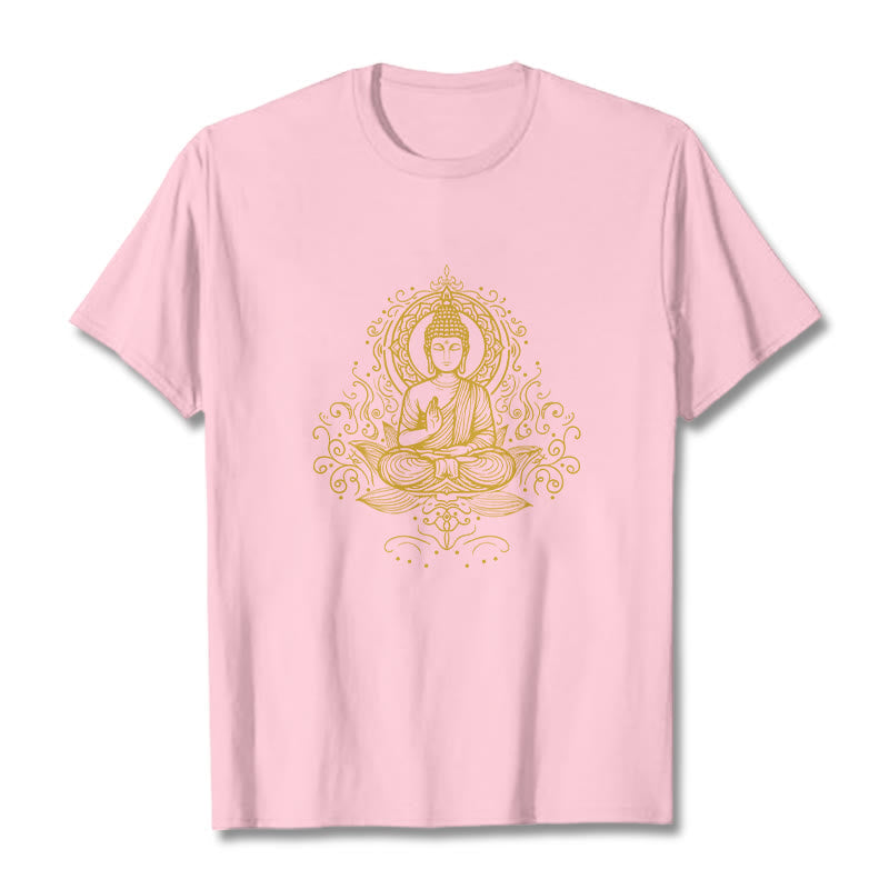 Lotus Flower Vines Meditation Buddha Tee T-shirt
