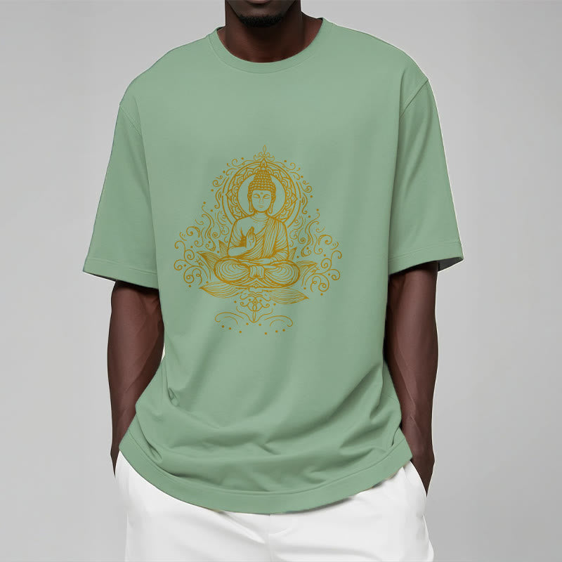 Lotus Flower Vines Meditation Buddha Tee T-shirt
