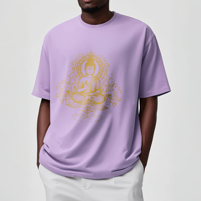 Lotus Flower Vines Meditation Buddha Tee T-shirt