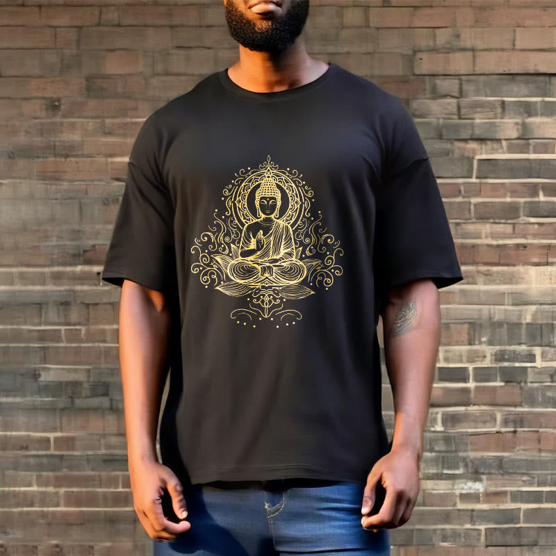 Lotus Flower Vines Meditation Buddha Tee T-shirt
