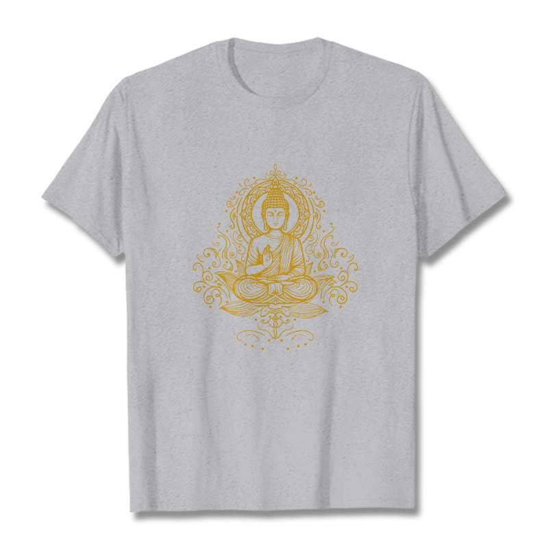 Lotus Flower Vines Meditation Buddha Tee T-shirt