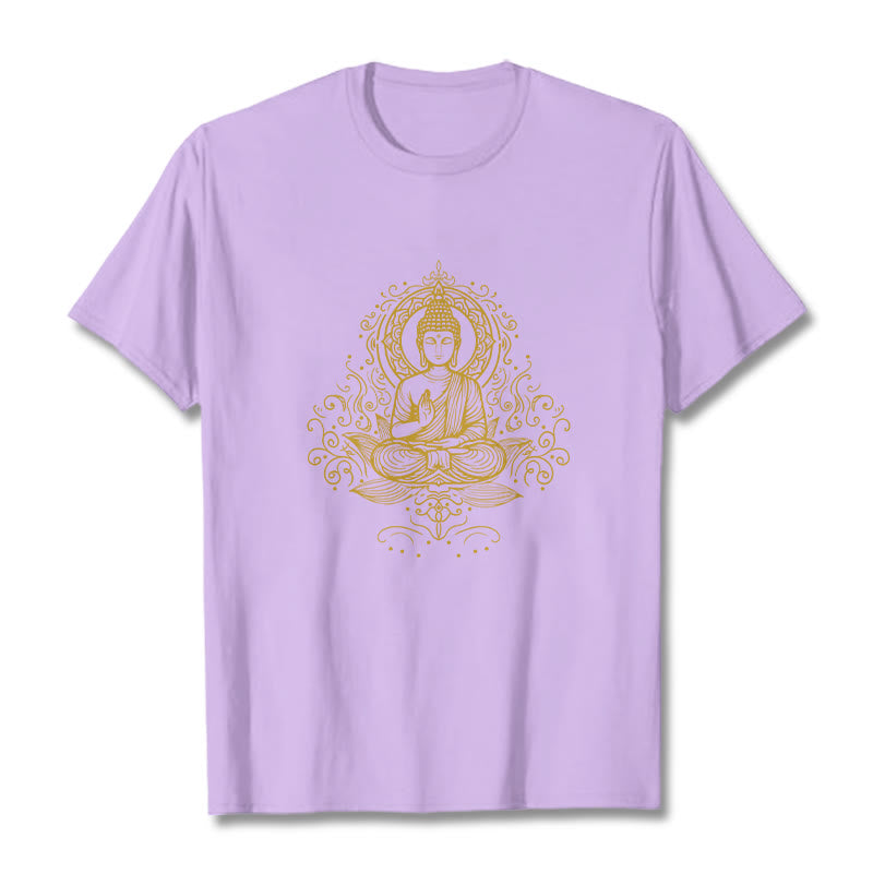 Lotus Flower Vines Meditation Buddha Tee T-shirt