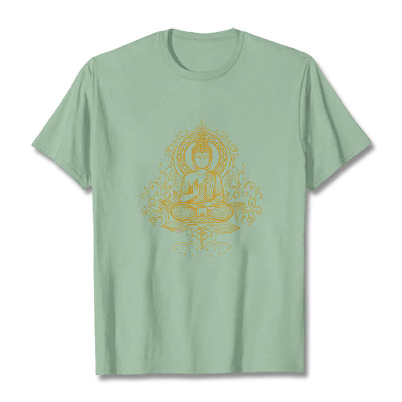 Lotus Flower Vines Meditation Buddha Tee T-shirt