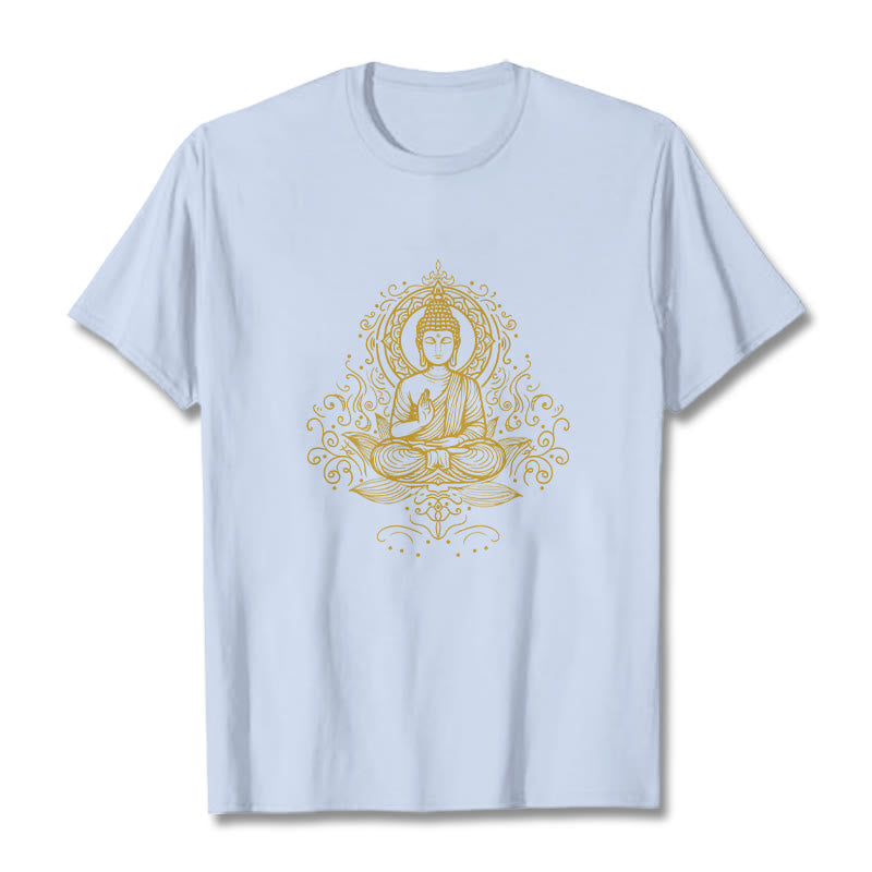 Lotus Flower Vines Meditation Buddha Tee T-shirt
