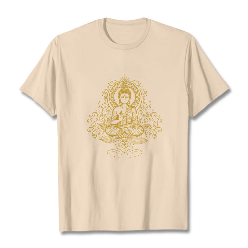Lotus Flower Vines Meditation Buddha Tee T-shirt