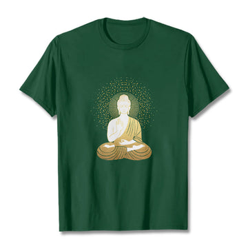 Soft Cotton Crew Neck Golden Aura Meditation Tee