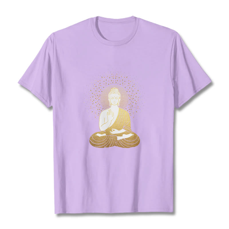 Soft Cotton Crew Neck Golden Aura Meditation Tee