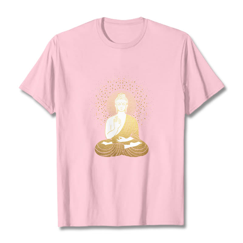 Soft Cotton Crew Neck Golden Aura Meditation Tee