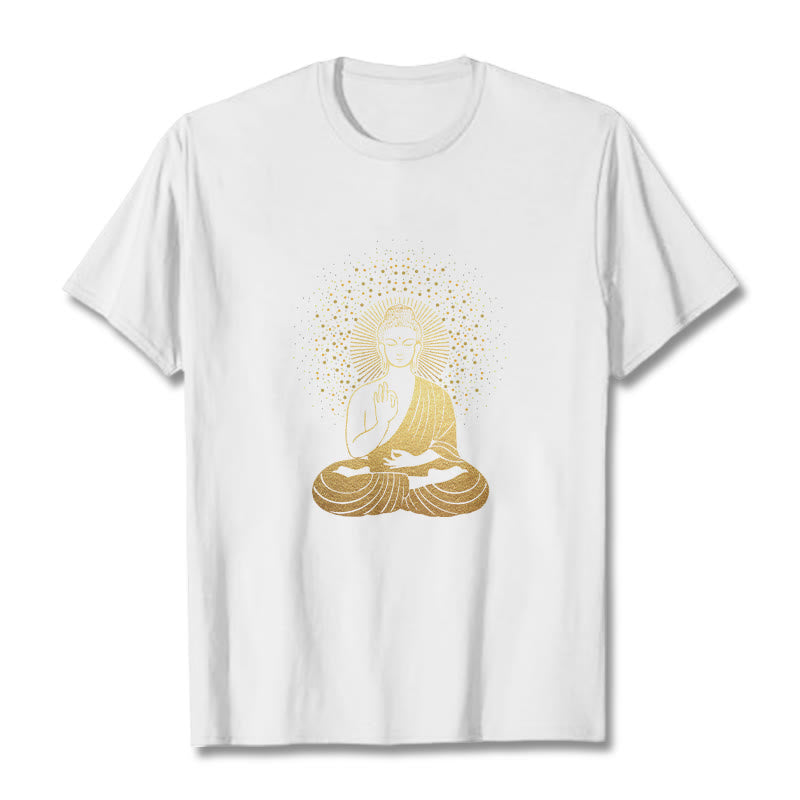 Soft Cotton Crew Neck Golden Aura Meditation Tee