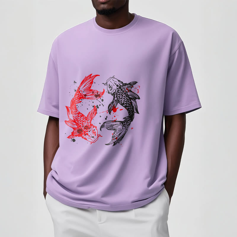 Red Black Koi Fish Tee T-shirt