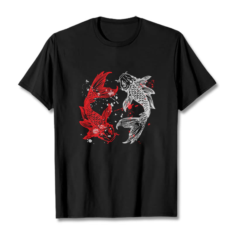 Red Black Koi Fish Tee T-shirt