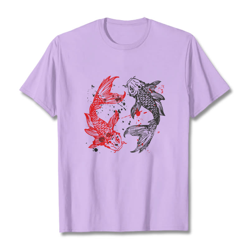 Red Black Koi Fish Tee T-shirt