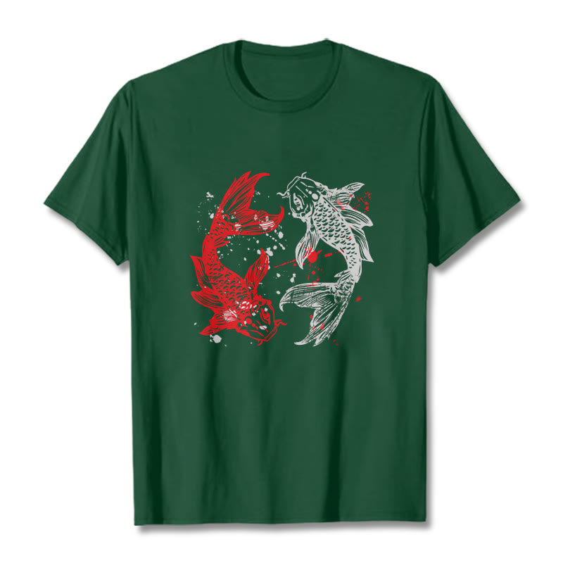 Red Black Koi Fish Tee T-shirt