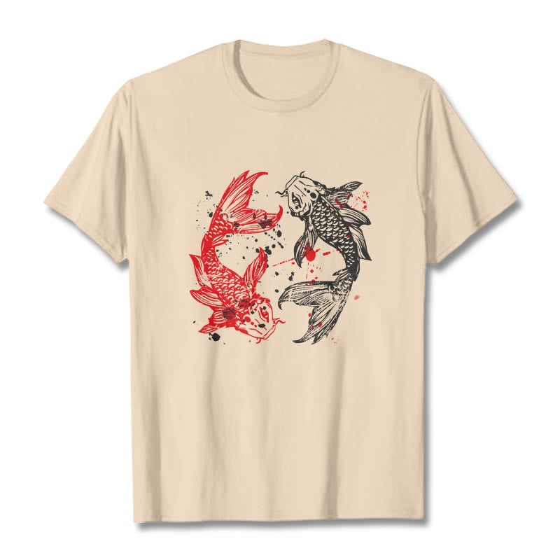 Red Black Koi Fish Tee T-shirt