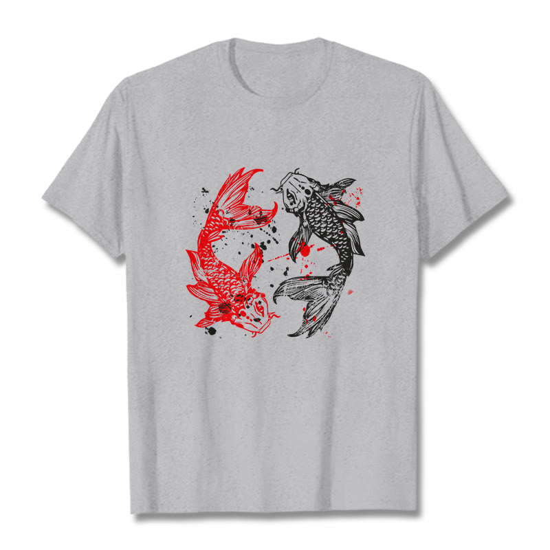 Red Black Koi Fish Tee T-shirt