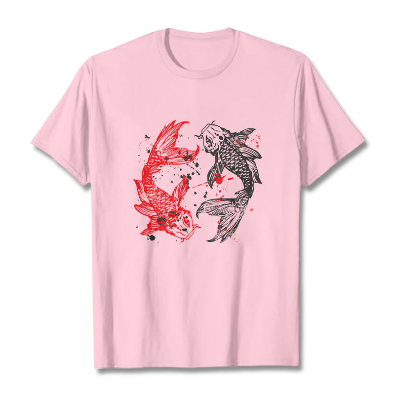 Red Black Koi Fish Tee T-shirt
