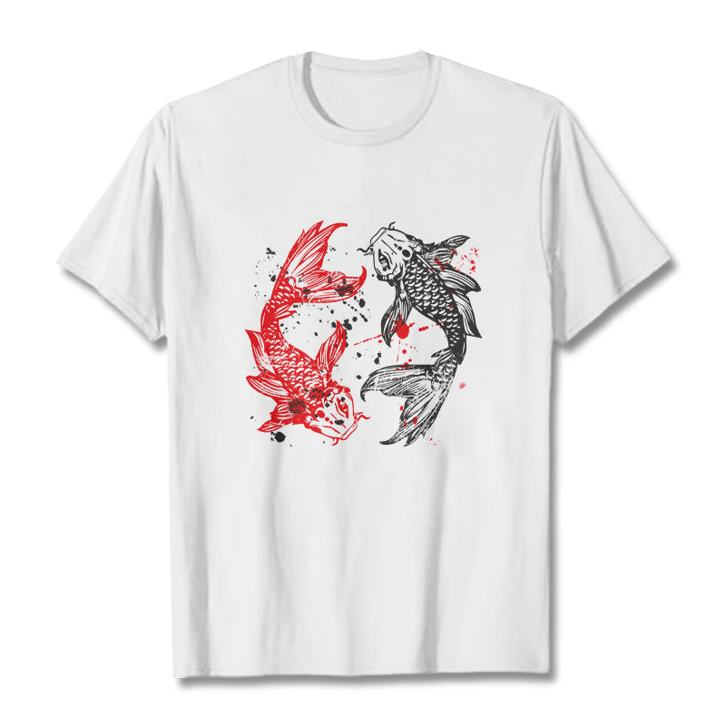 Red Black Koi Fish Tee T-shirt