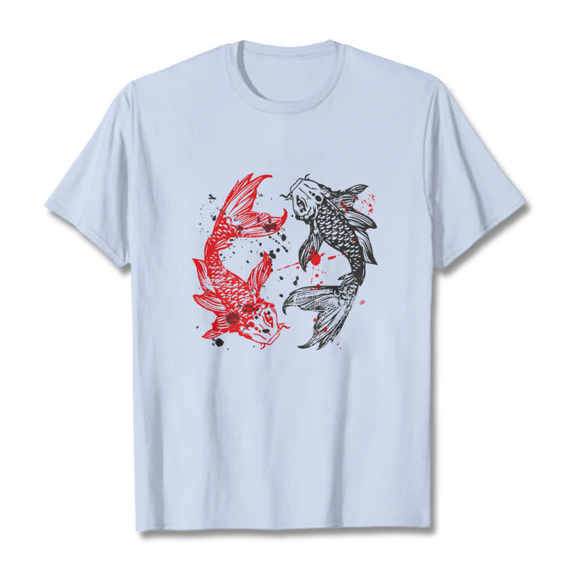 Red Black Koi Fish Tee T-shirt