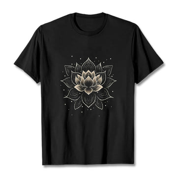 Golden Lotus Flower Design Tee T-shirt