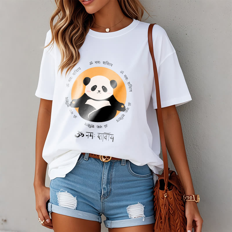 Panda Sanskrit Namah Shivaya Tee T-shirt