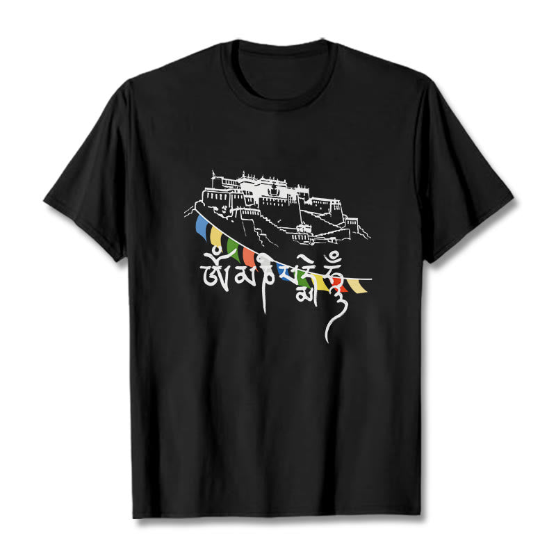 Soft Cotton Om Mani Padme Hum Graphic Meditation Tee
