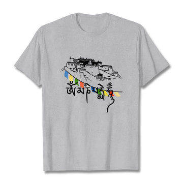 Soft Cotton Om Mani Padme Hum Graphic Meditation Tee