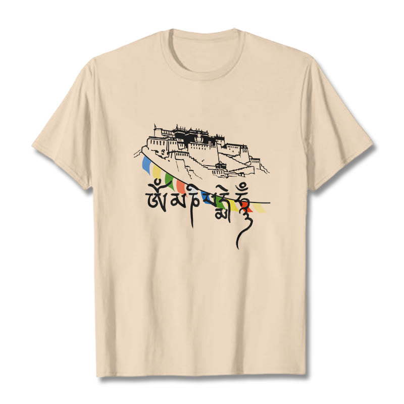 Soft Cotton Om Mani Padme Hum Graphic Meditation Tee
