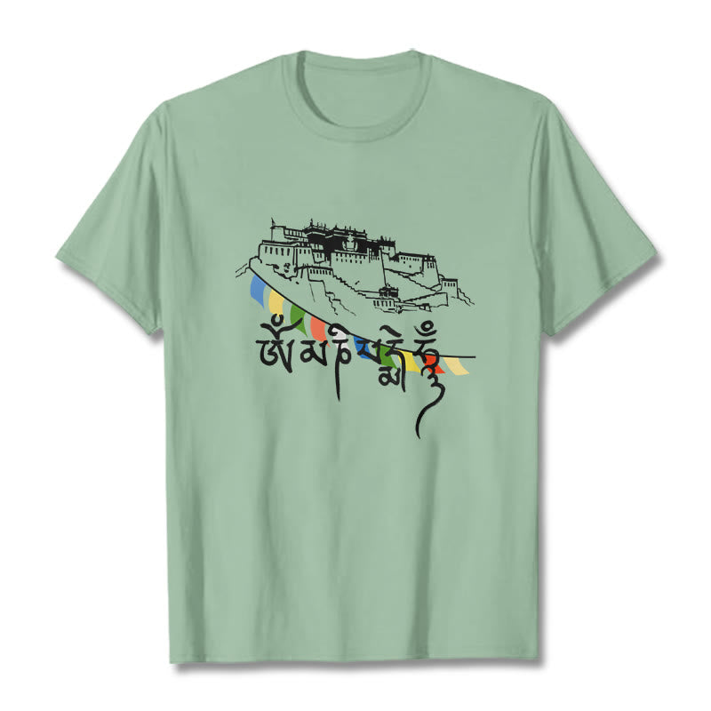 Soft Cotton Om Mani Padme Hum Graphic Meditation Tee