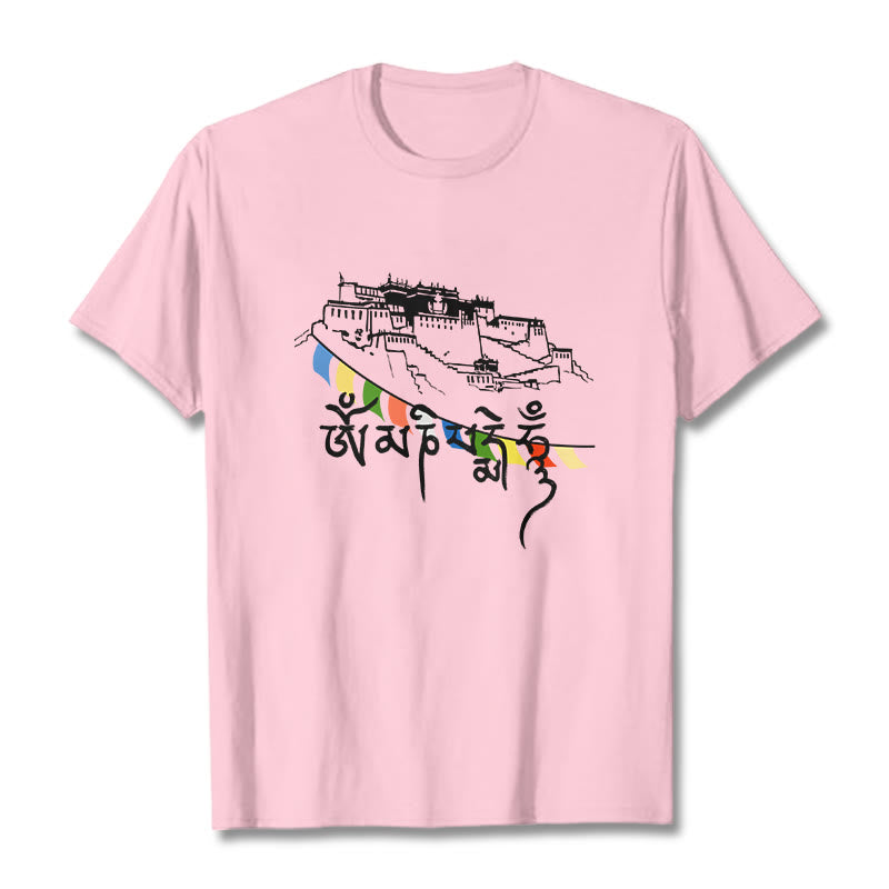 Soft Cotton Om Mani Padme Hum Graphic Meditation Tee