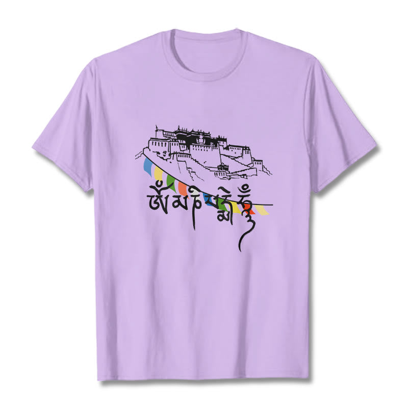 Soft Cotton Om Mani Padme Hum Graphic Meditation Tee