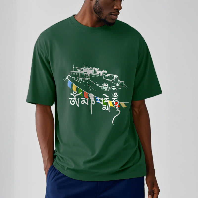 Soft Cotton Om Mani Padme Hum Graphic Meditation Tee