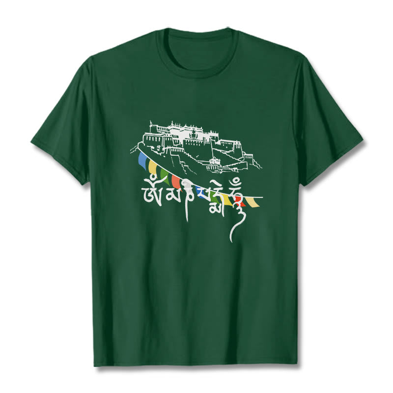 Soft Cotton Om Mani Padme Hum Graphic Meditation Tee