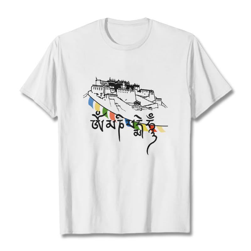 Soft Cotton Om Mani Padme Hum Graphic Meditation Tee