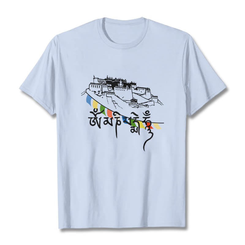 Soft Cotton Om Mani Padme Hum Graphic Meditation Tee