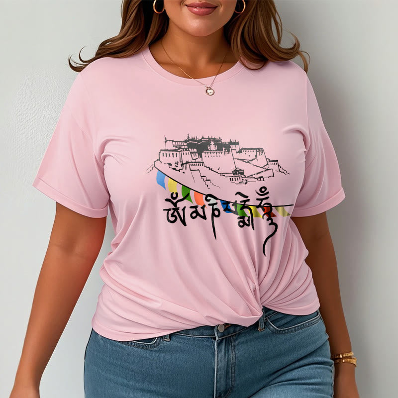 Soft Cotton Om Mani Padme Hum Graphic Meditation Tee