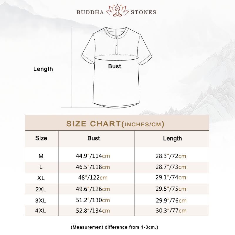 Summer Men's Solid Color Button Short Sleeve Cotton Linen Shirt