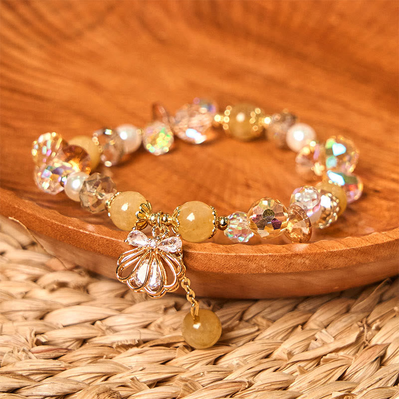 Natural Amethyst Citrine Pearl Shell Peace Bracelet