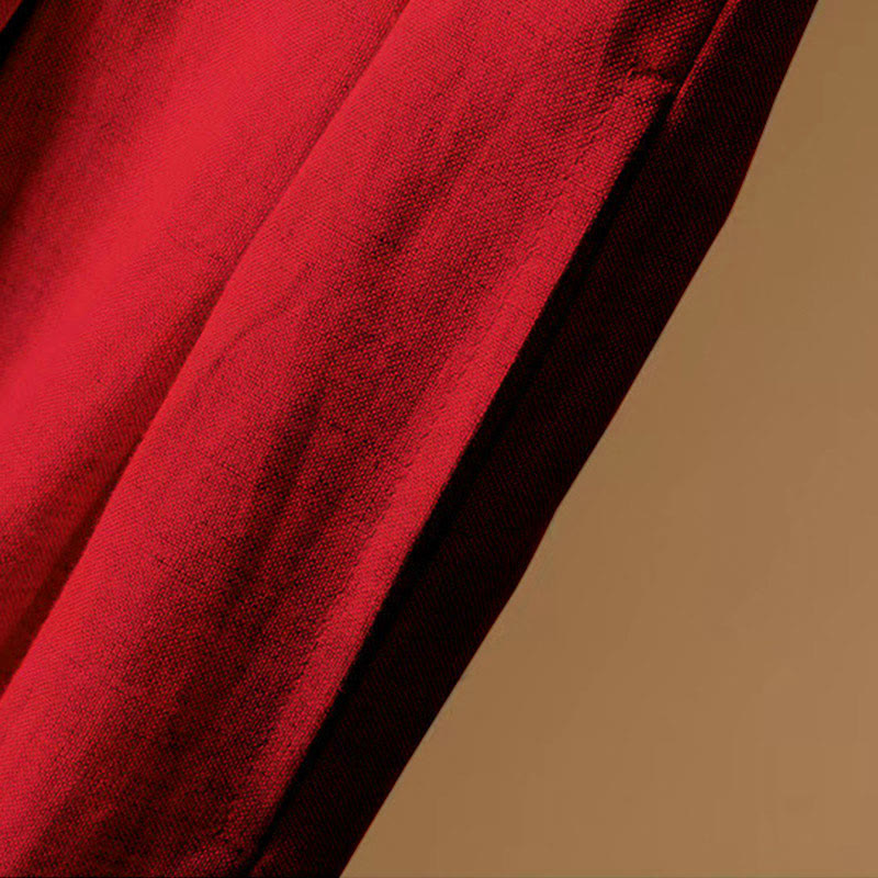 Summer Casual Pure Color 7-8 Length Cotton Linen Women's Wide Leg Pants