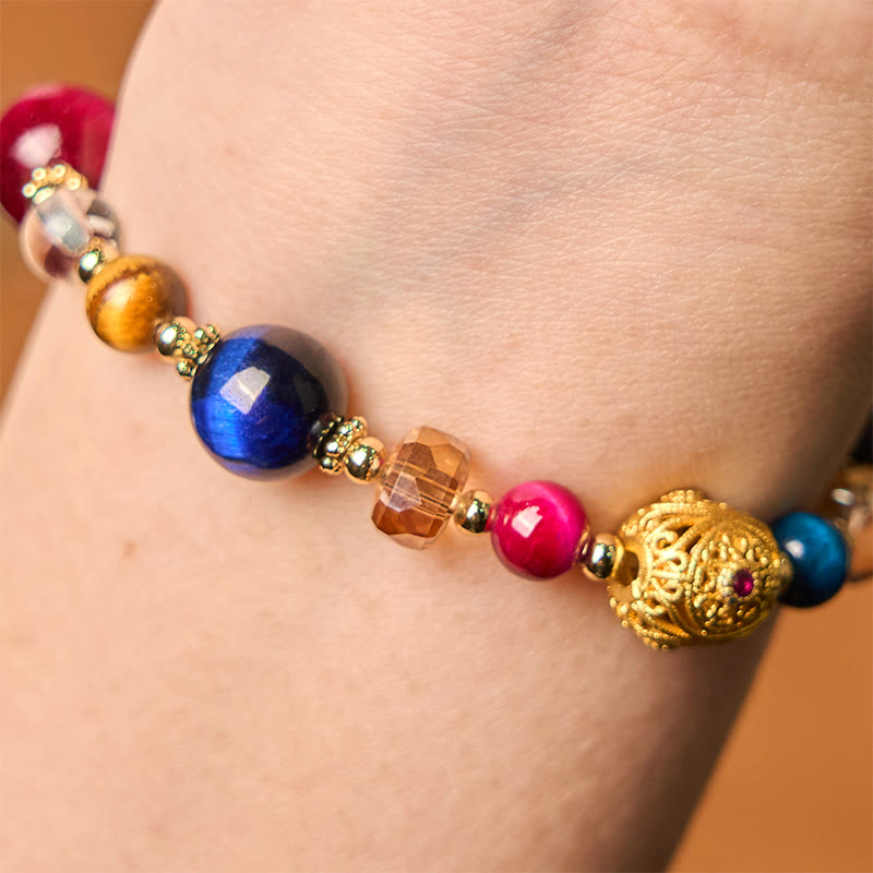 Natural Colored Tiger Eye Stone Weight Balance Bracelet