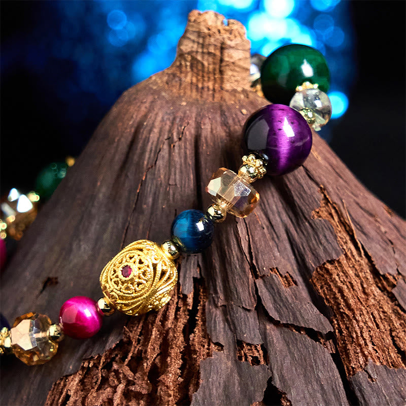 Natural Colored Tiger Eye Stone Weight Balance Bracelet
