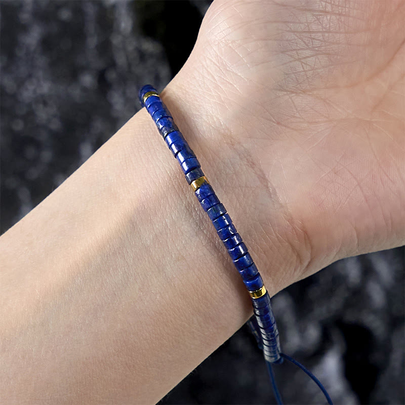 Natural Lazurite Spacer Bead Positive Balance Bracelet