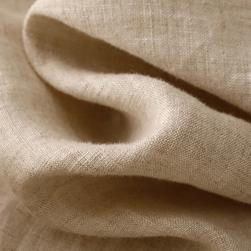 Cotton Linen Tapered Frog-Button Meditation Harem Pants